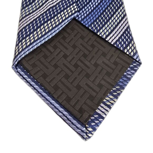 Cole Haan Necktie Mens Blue Striped Multicolor Tie Silk Italy New - Picture 3 of 8